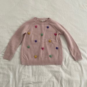 Tucker + Tate, pink “puffy ball” sweater, size 5